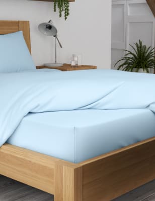 

M&S Collection Comfortably Cool Lyocel Rich Deep Fitted Sheet - Powder Blue, Powder Blue