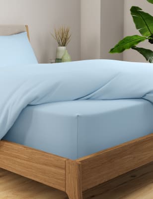 

M&S Collection Comfortably Cool Lyocell Rich Extra Deep Fitted Sheet - Powder Blue, Powder Blue