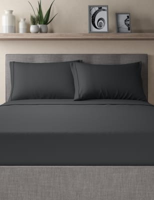 

Funda de almohada 100% algodón egipcio de 230hilos con StayNEW™ - Negro, Negro