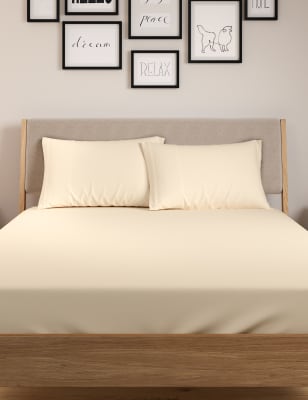 

Sábana bajera profunda y funda de almohada de algodón - Cream, Cream