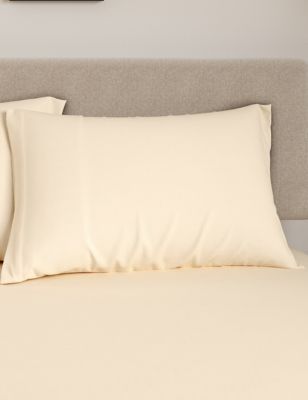 M&S Cotton Rich Percale Deep Fitted Sheet & Pillowcase