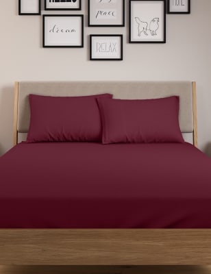 

Sábana bajera profunda y funda de almohada de algodón - Dark Berry, Dark Berry
