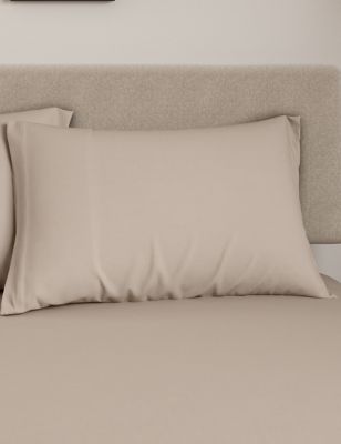 M&S Cotton Rich Percale Deep Fitted Sheet & Pillowcase