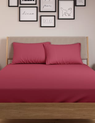 

Sábana bajera profunda y funda de almohada de algodón - Light Cranberry, Light Cranberry