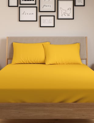 

Sábana bajera profunda y funda de almohada de algodón - Yellow, Yellow