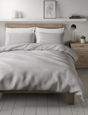 Parure de lit en coton peign&eacute; &agrave; motif &eacute;toiles