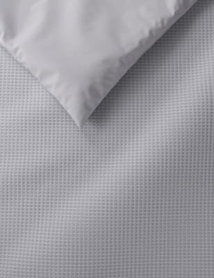 Marks and Spencer Pure Cotton Waffle Bedding Set - DBL - Grey, Grey