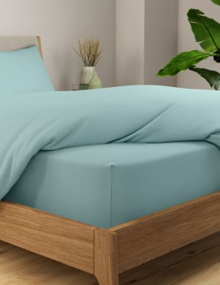 

M&S Collection Cotton Rich Percale Extra Deep Fitted Sheet - Aqua, Aqua