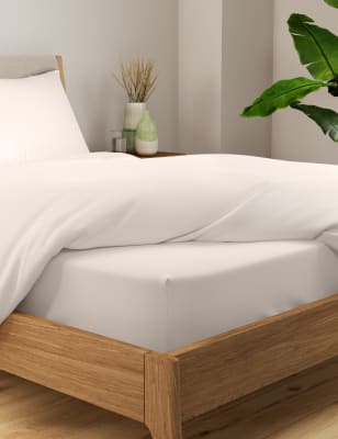 

Cotton Rich Percale Deep Fitted Sheet - Oyster, Oyster