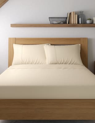 

M&S Collection Pack de 2 fundas de almohada de percal de algodón - Crema Claro, Crema Claro