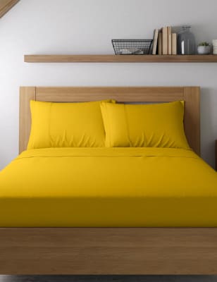

M&S Collection Pack de 2 fundas de almohada de percal de algodón - Ocre Oscuro, Ocre Oscuro