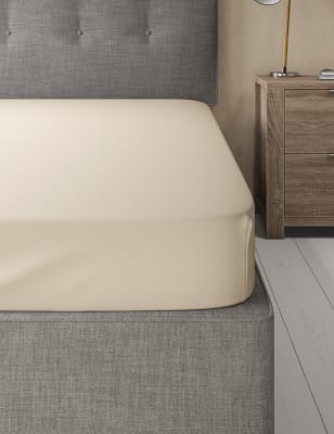 

M&S Collection Cotton Rich Percale Fitted Sheet - Light Cream, Light Cream