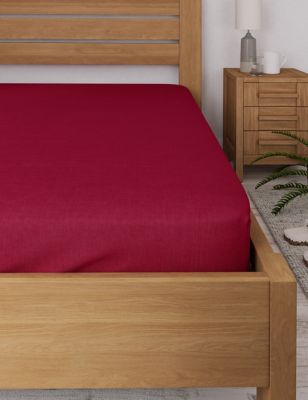 M&S Cotton Rich Percale Fitted Sheet