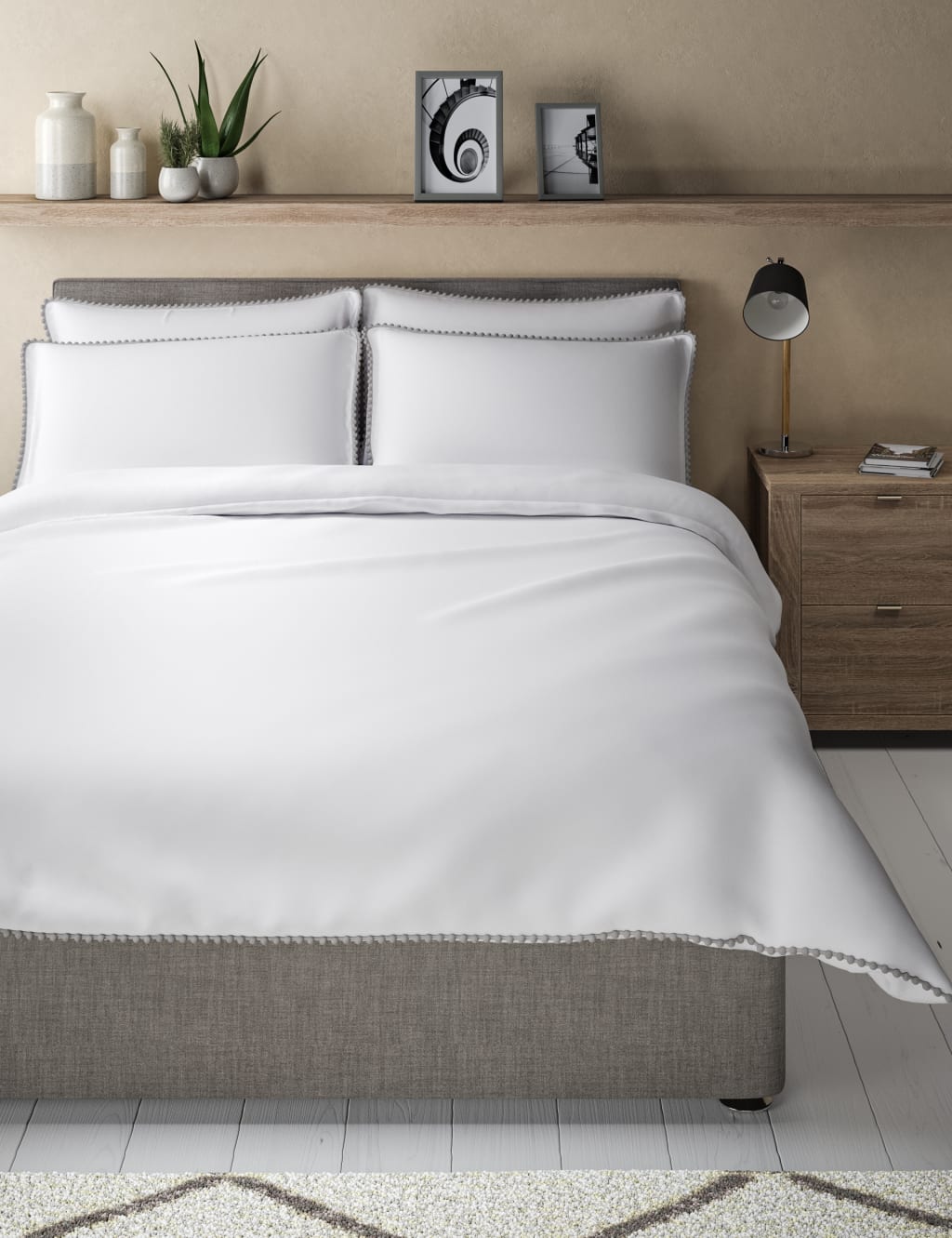 Cotton Rich Pom-Pom Trim Bedding Set image 1