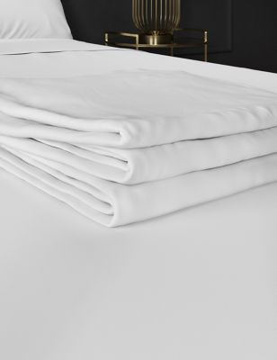 

Egyptian Cotton 400 Thread Count Percale Flat Sheet - White, White
