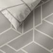 Cotton Blend Geometric Bedding Set - grey