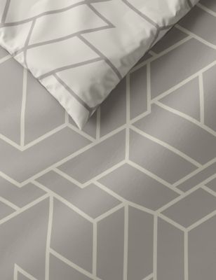 M&S Unisex Cotton Blend Geometric Bedding Set