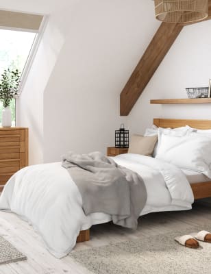 

Pure Cotton 600 Thread Count Sateen Bedding Set - White, White