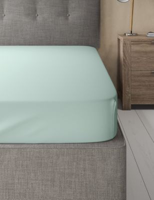 

Egyptian Cotton 400 Thread Count Sateen Fitted Sheet - Duck Egg, Duck Egg
