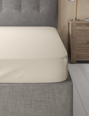 

Egyptian Cotton 400 Thread Count Sateen Fitted Sheet - Light Cream, Light Cream