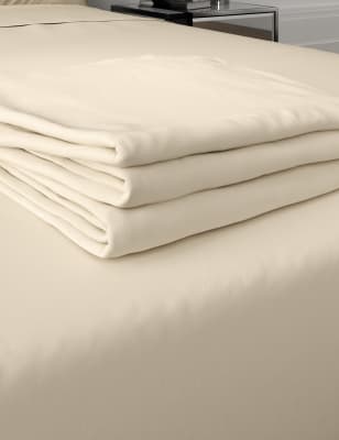 

M&S Collection Egyptian Cotton Sateen 400 Thread Count Flat Sheet - Light Cream, Light Cream