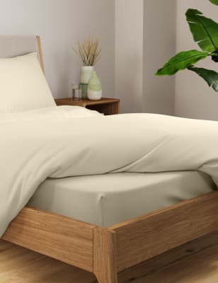 

M&S Collection Bamboo Cotton Blend Sateen Fitted Sheet - Cream, Cream