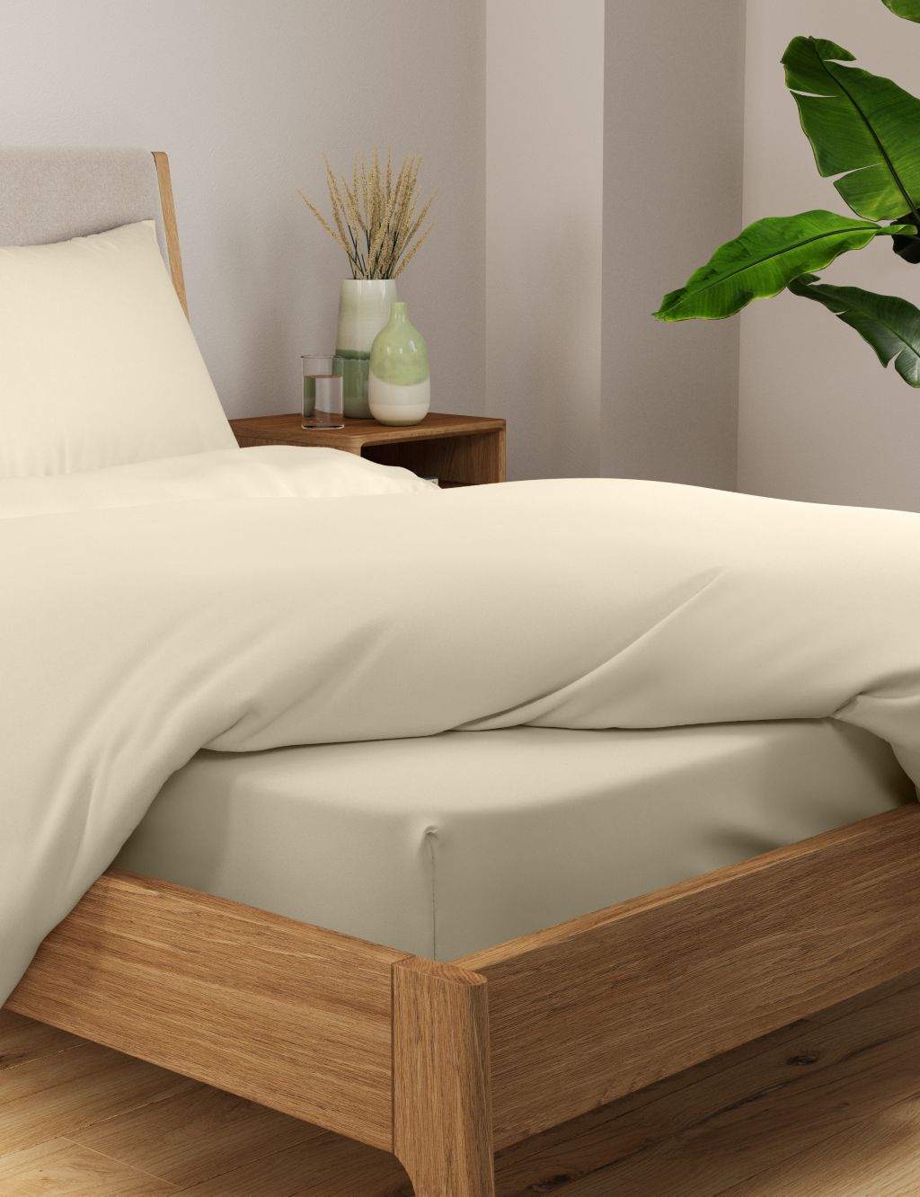Bamboo Cotton Blend Sateen Fitted Sheet image 1