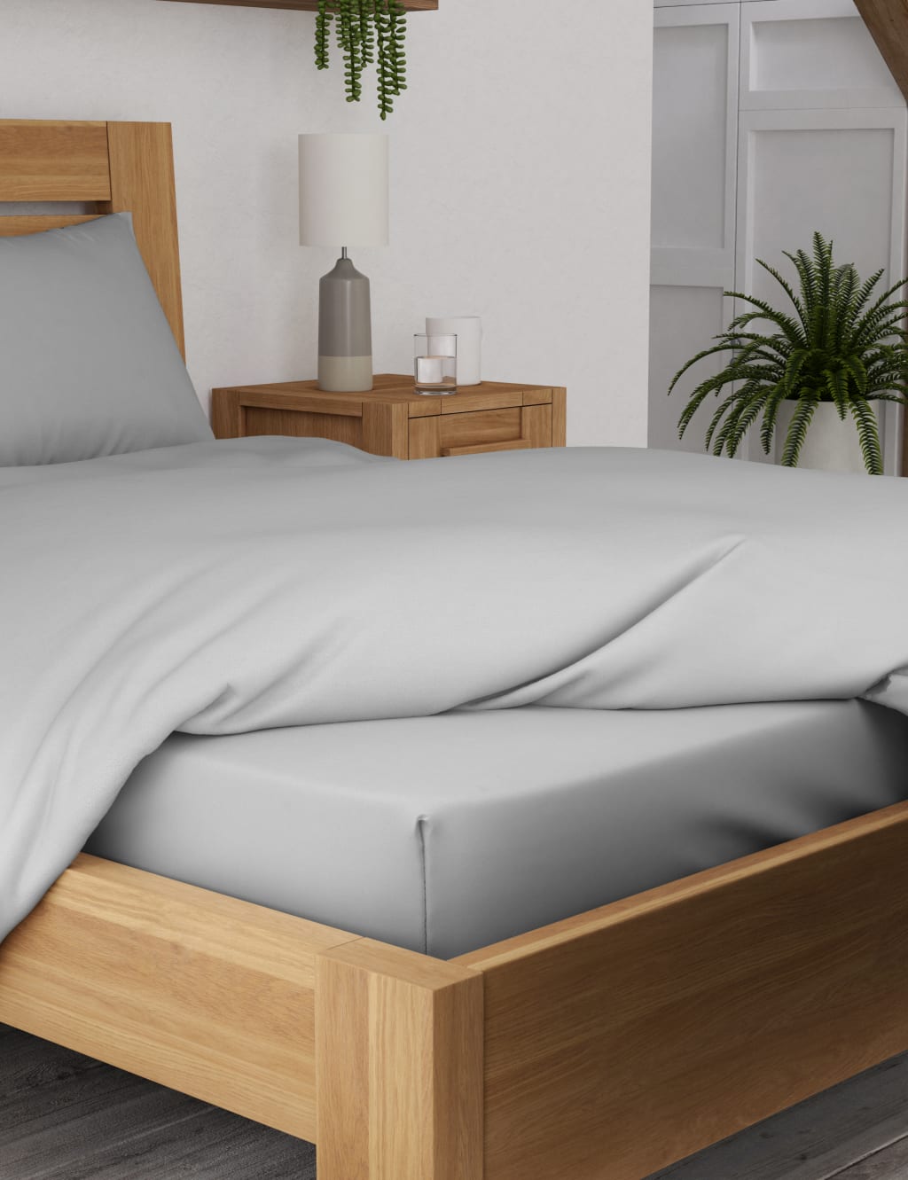 Bamboo Cotton Blend Sateen Fitted Sheet image 1