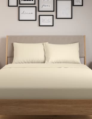 

M&S Collection Pack de 2 fundas de almohada con algodón de bambú satinadas - Crema, Crema