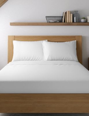 M&S 2pk Bamboo Cotton Blend Sateen Pillowcases - White, White,Grey,Mid Blue,Mid Grey,Sage,Neutral,Du