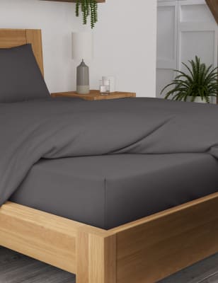 

M&S Collection Extra tief geschnittenes Spannbettlaken aus Bambus-/Baumwollsatin - Mid Grey, Mid Grey