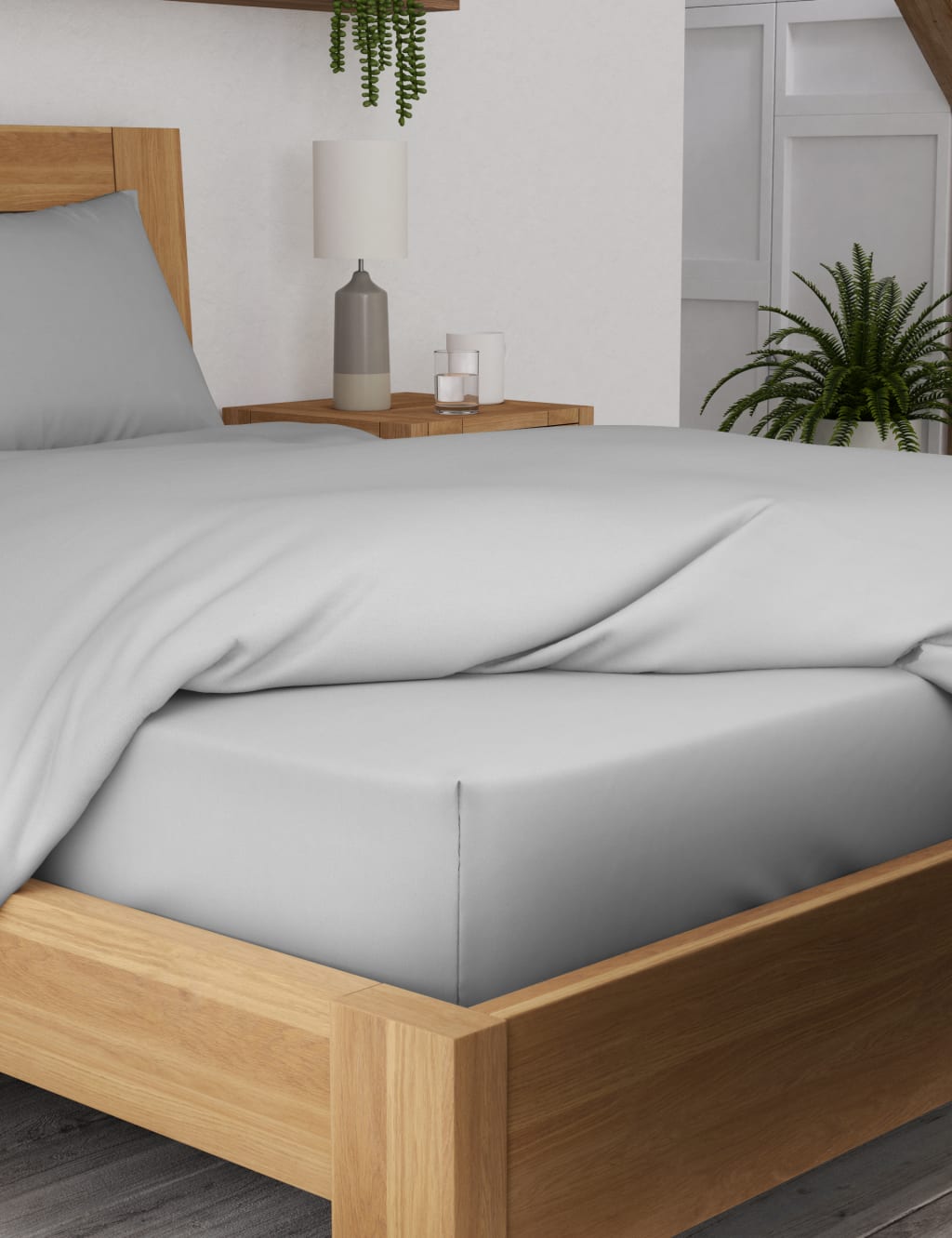 Bamboo Cotton Blend Sateen Deep Fitted Sheet image 1