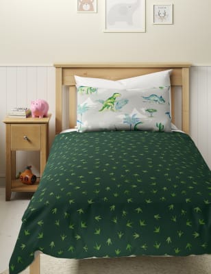 green dinosaur bedding