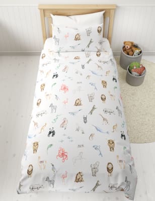 

Ropa de cama 100% algodón con estampado animal - White Mix, White Mix