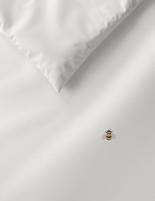 M&S Pure Cotton Bee Embroidered Bedding Set
