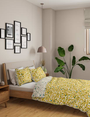 

Cotton Blend Floral Bedding Set - Ochre, Ochre