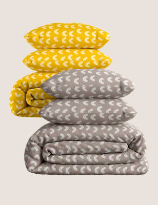 

2er-Pack Bettwäschesets aus Baumwollmischgewebe mit Regenbogenmuster - Ochre, Ochre