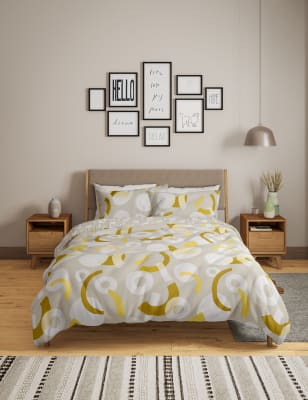

Bettwäscheset aus reiner Baumwolle mit geometrischem Muster - Beige Mix, Beige Mix