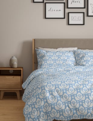

Cotton Blend Geometric Bedding Set - Blue Mix, Blue Mix