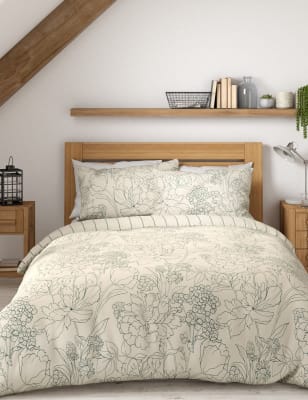 

Ropa de cama floral lineal 100% algodón - Beige Mix, Beige Mix