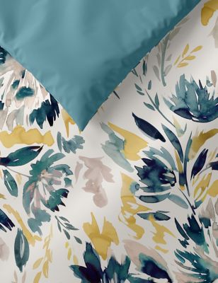 M&S Pure Cotton Watercolour Floral Bedding Set