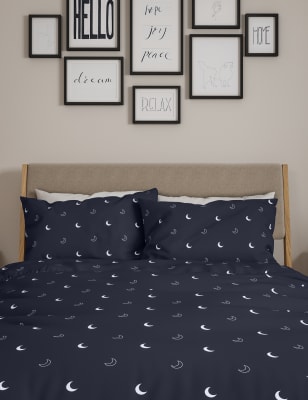 

Pack de 2 juegos de ropa de cama con estampado de luna con algodón - Navy, Navy