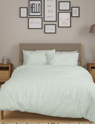 

Cotton Blend Geometric Bedding Set - Duck Egg, Duck Egg