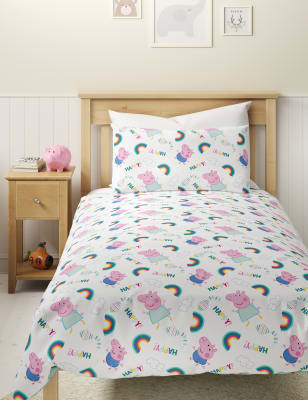 m&s collection peppa pig™ pure cotton bedding set - multi, multi