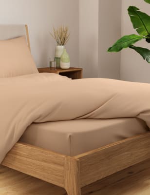 Body Sensor Body Temperature Control Fitted Sheet - SGL - Medium Beige, Medium Beige,Charcoal