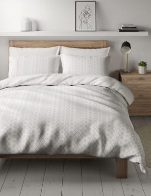 Parure de lit en coton &agrave; d&eacute;tail coutures