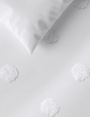 M&S Pure Cotton Spotty Textured Bedding Set