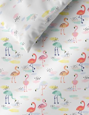 M&S Cotton Blend Flamingo Bedding Set
