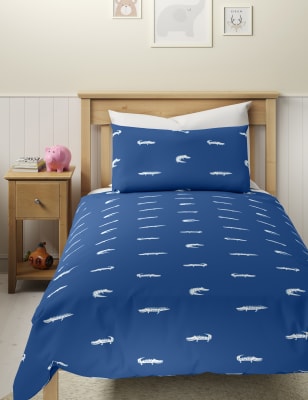 

2 Pack Cotton Blend Crocodile Bedding Set - Blue Mix, Blue Mix