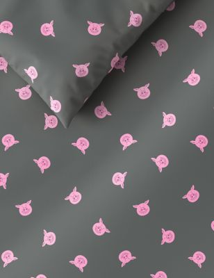 M&S Percy Pig  Cotton Blend Percy Repeat Bedding Set